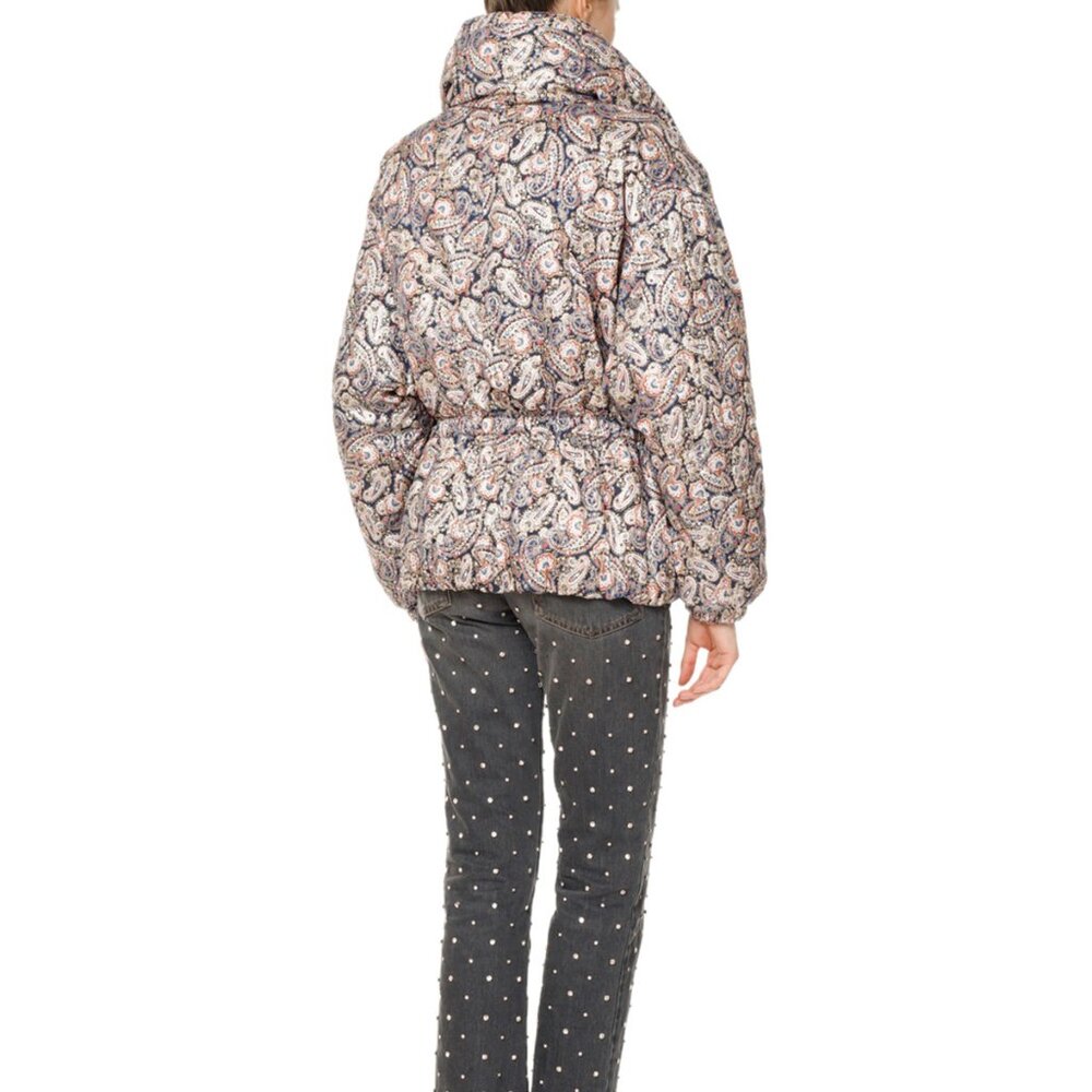 ★ Worn Once! ★ Isabel Marant Calvin Metallic Paisley Puffer Jacket - Picture 5 of 8